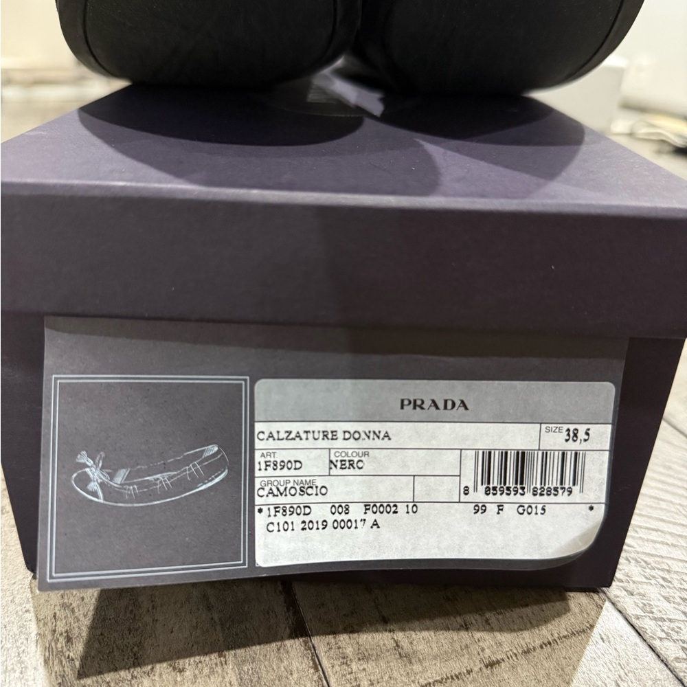 Prada Women's Black Suede Loafers with Bow - Picture 8 of 8